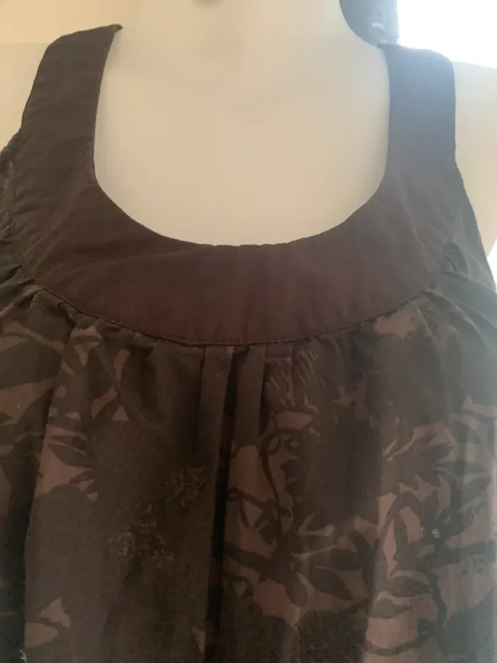 Robe mi saison Banana Moon taille L marron motif fushia - photo numéro 8