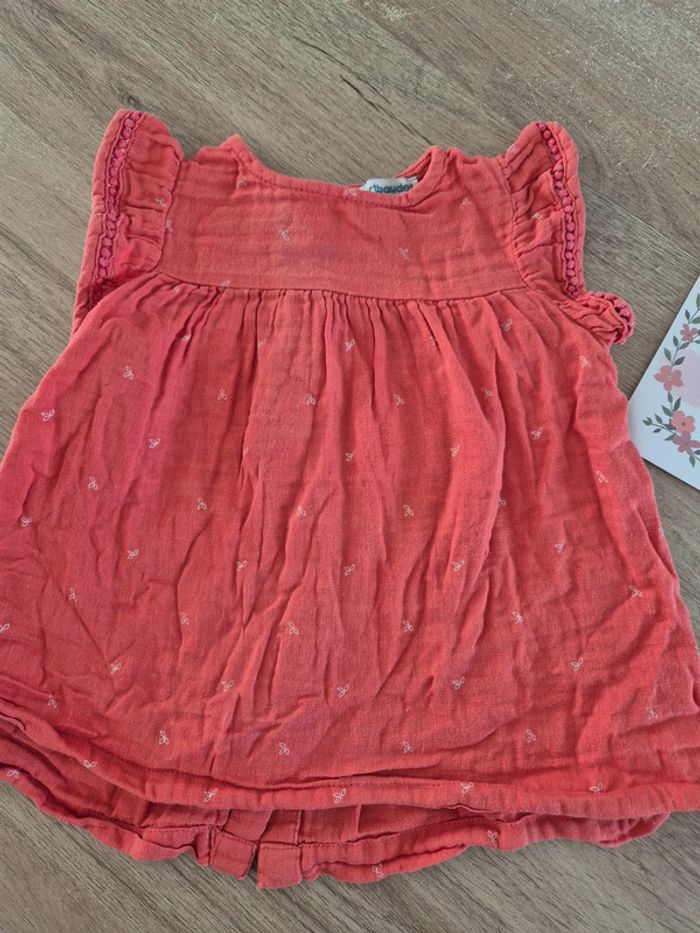 Robe gaz de coton terracota 9 mois - photo numéro 2