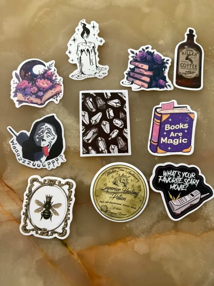 Stickers thème Wicca 10 pièces