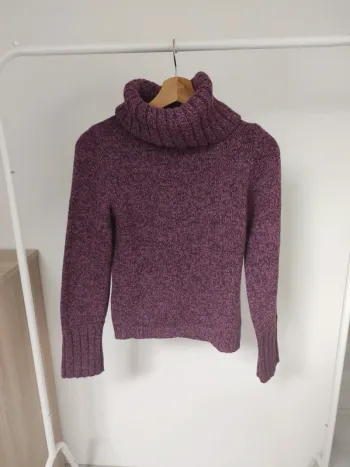 Pull col roulé violet camaïeu taille 1