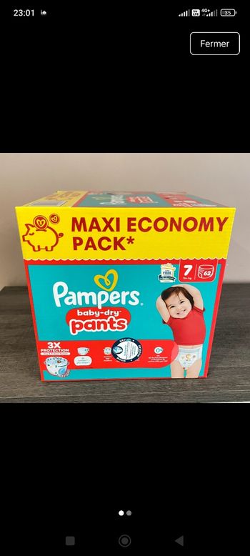 Couches Pampers taille 7 pants 