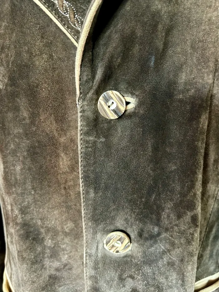 🍁 Veste daim autrichienne vintage Trachten 54/XL Cottagecore Oktoberfest Austrian leather jacket🍁 - photo numéro 14