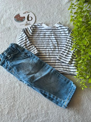Très belle ensemble pour bébé garçon jean très shirt