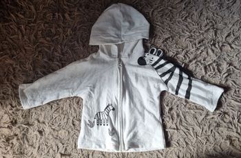 Gilet zippé à capuche Zèbre 3mois