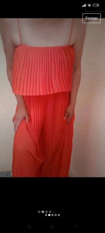 Combi Pantalon large Zara t 36 gauffré