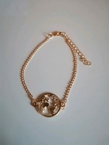 🌸Élégant bracelet  poignet ou de cheville chaîne doré pampille carte Neuf 🌸