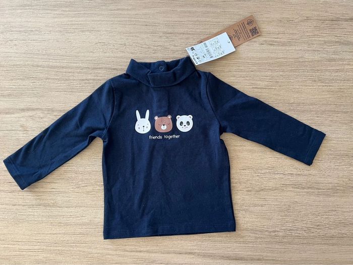 Neuf ! Teeshirt manches longues col roulé Kiabi 9 mois