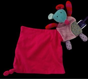 ❤️B5191 Doudou plat Mouchoir Souris Moulin Roty Les jolis pas beaux