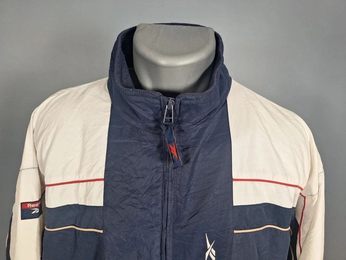 Veste Reebok vintage M bleu blanc style 90s logo brodé rétro (544) - photo numéro 2