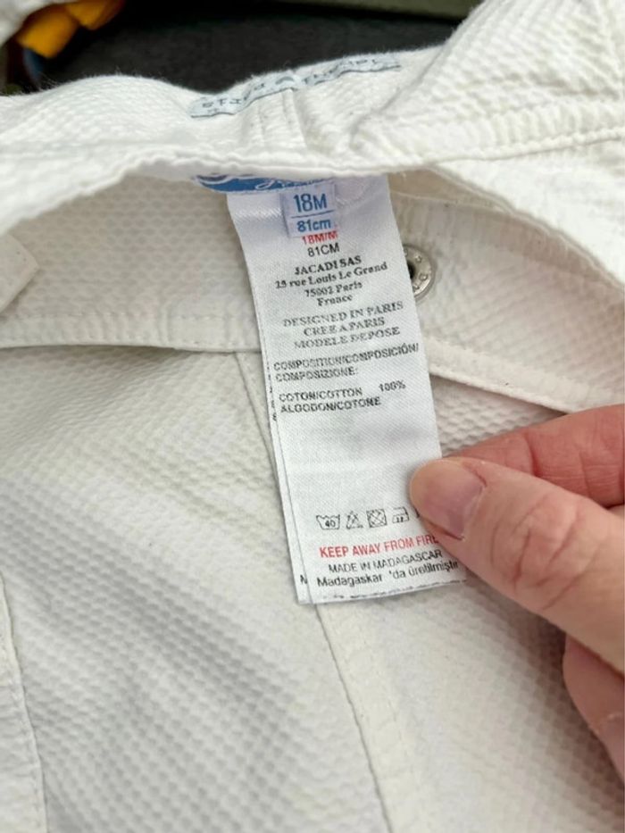 Robe salopette blanche/ Jacadi - 18 mois - photo numéro 6