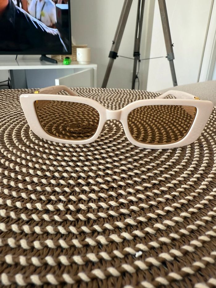 Lunettes de soleil rétro crème - photo numéro 5