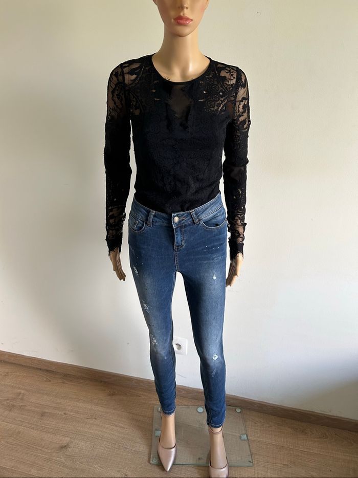 Body noir en dentelle Morgan taille XS jamais porté - photo numéro 3