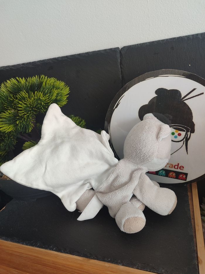 Doudou mouchoir renard Cajou Sucre d'Orge beige blanc étoile Lune Crème Écureuil - photo numéro 2