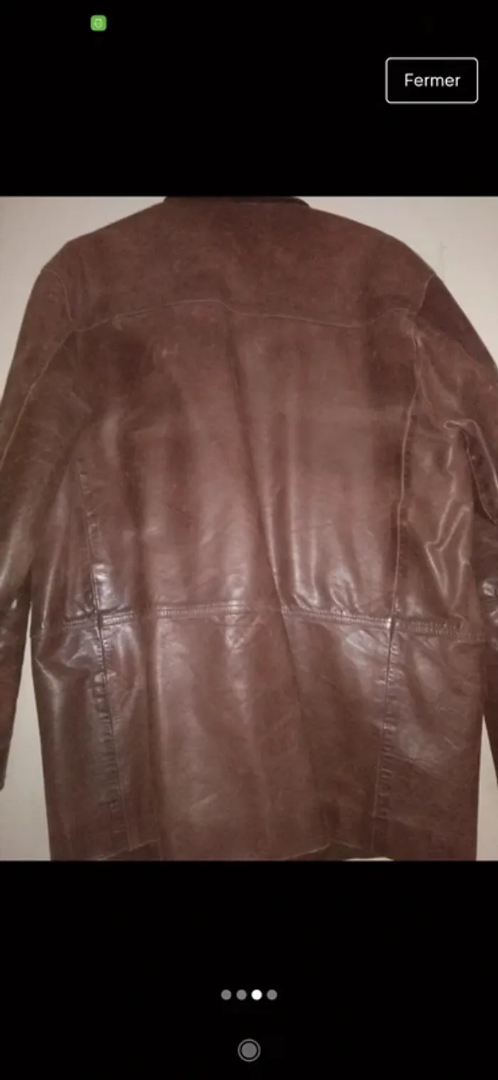 Veste homme marron véritable cuir🐂 de vachette XL - photo numéro 3