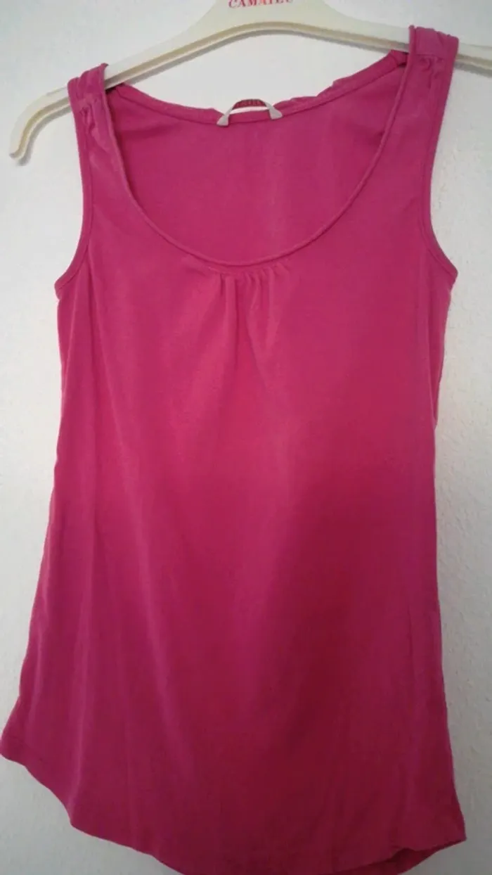 Blouse bleu à pois fushia - photo numéro 4