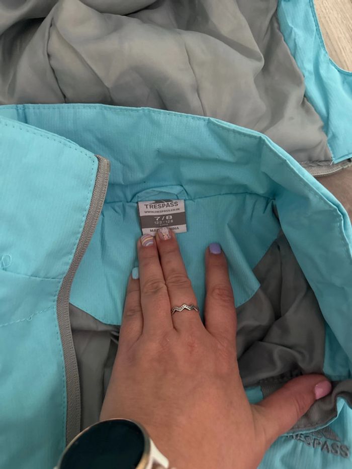 Manteau hiver long bleu clair 7 8 ans trespass - photo numéro 4