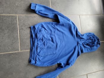Pull bleu à capuche