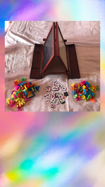 Lot Pupitre tableau pliable 2 en 1 + Accessoires