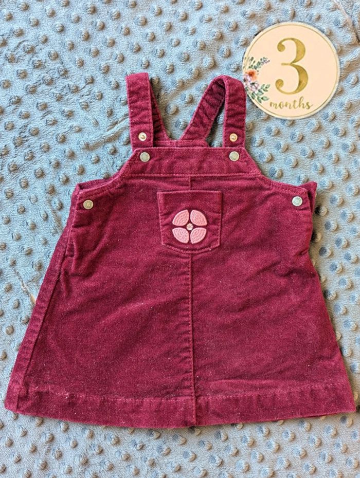 robe salopette bébé obaibi - velours épais - taille 3 mois - neuve
