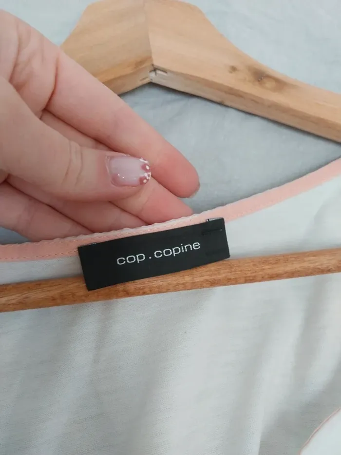 Débardeur rose et blanc Cop Copine 38 - photo numéro 4