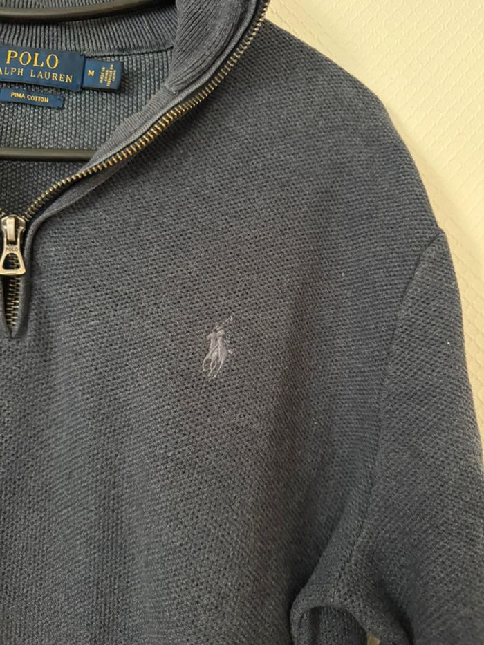 Pull zipe Marine en très bon état taille M ralph Lauren - photo numéro 3