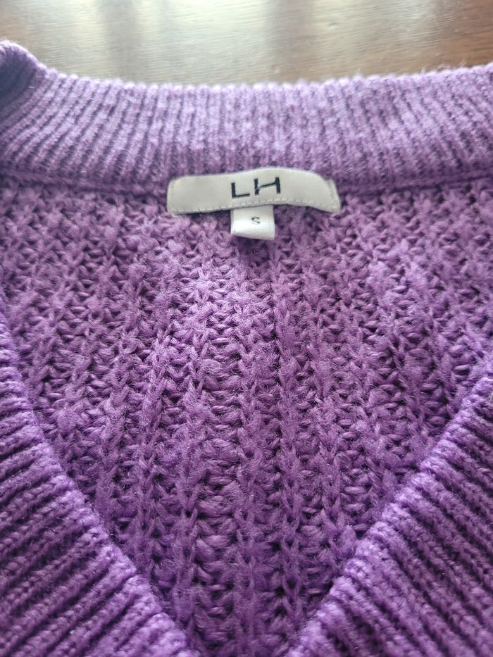 Joli pull lilas col V la halle  taille S - photo numéro 2
