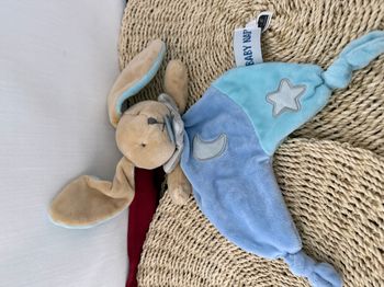 Doudou lapin bleu luminescent étoile  baby nat