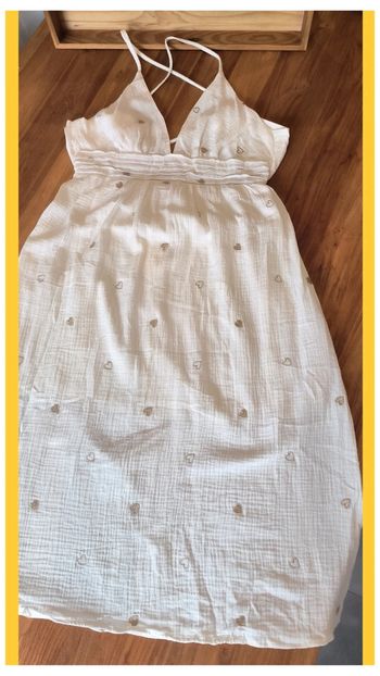 Robe mi-longue gaz de coton brodé été xxl