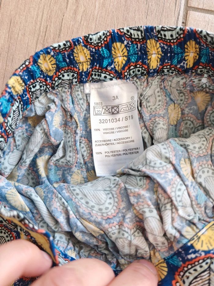 Ensemble d'été jupe et t-shirt jaune et bleu 3 ans - photo numéro 3