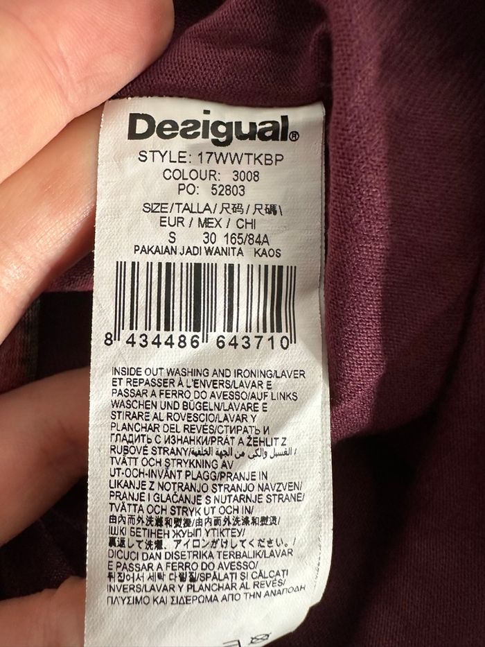 Blouse bariolée bordeaux et rouge Desigual T36 S - photo numéro 8