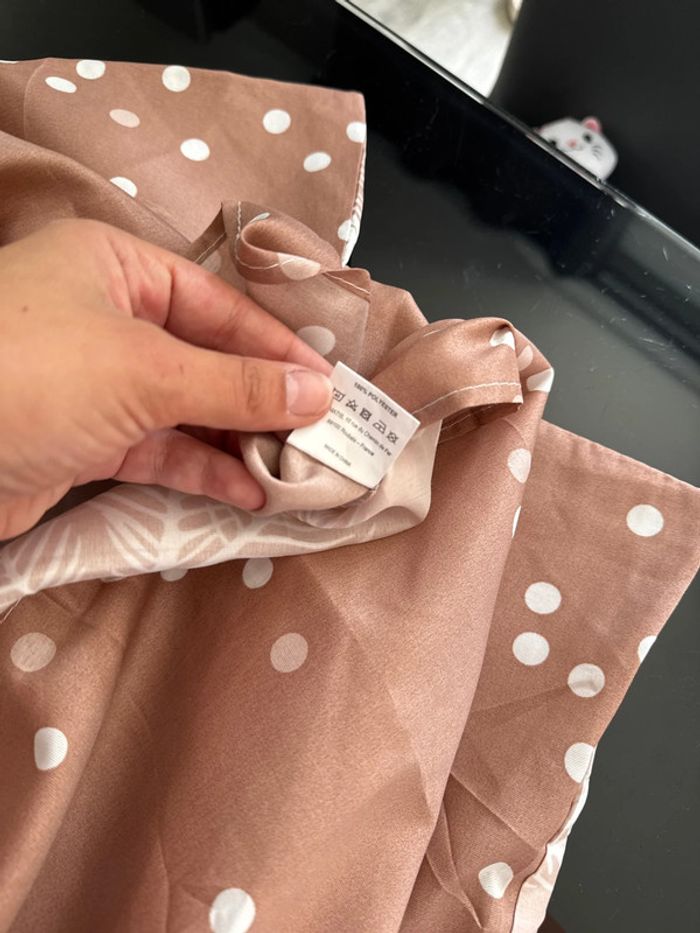 💤ensemble couverture légère imprimé + par-dessus taie d’oreiller - carré d’azur- neuf - photo numéro 10
