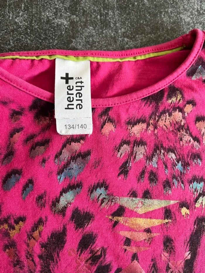 T-shirt fuchsia franges 9-10 ans C&A - photo numéro 2