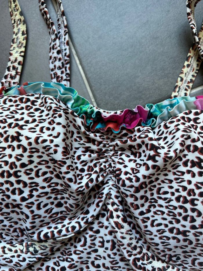 Ensemble maillot bain débardeur léopard et short femme - photo numéro 5