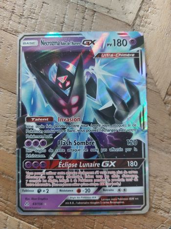 Carte pokemon Necrozma Ailes de l'aurore GX 63/156 Ultra prisme