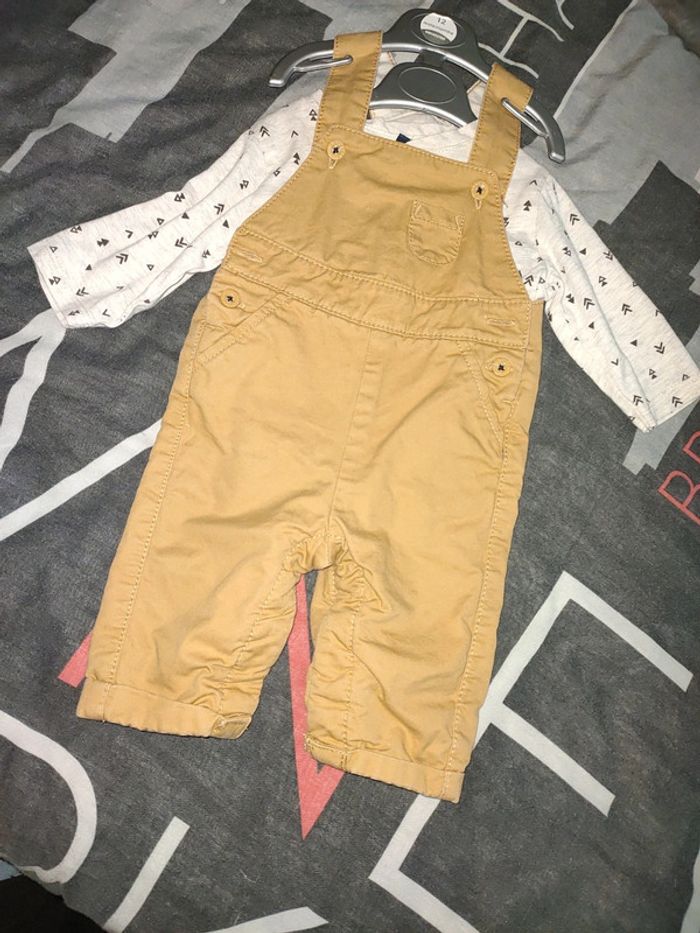 Ensemble salopette/ pull 3 mois