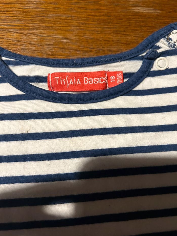 T-shirt manche longue rayé bleu et blanc - photo numéro 2