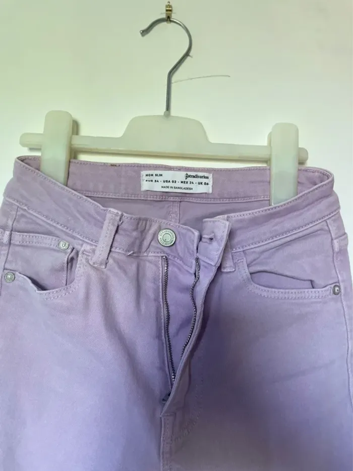 Jean lilas taille haute Stradivarius - photo numéro 2