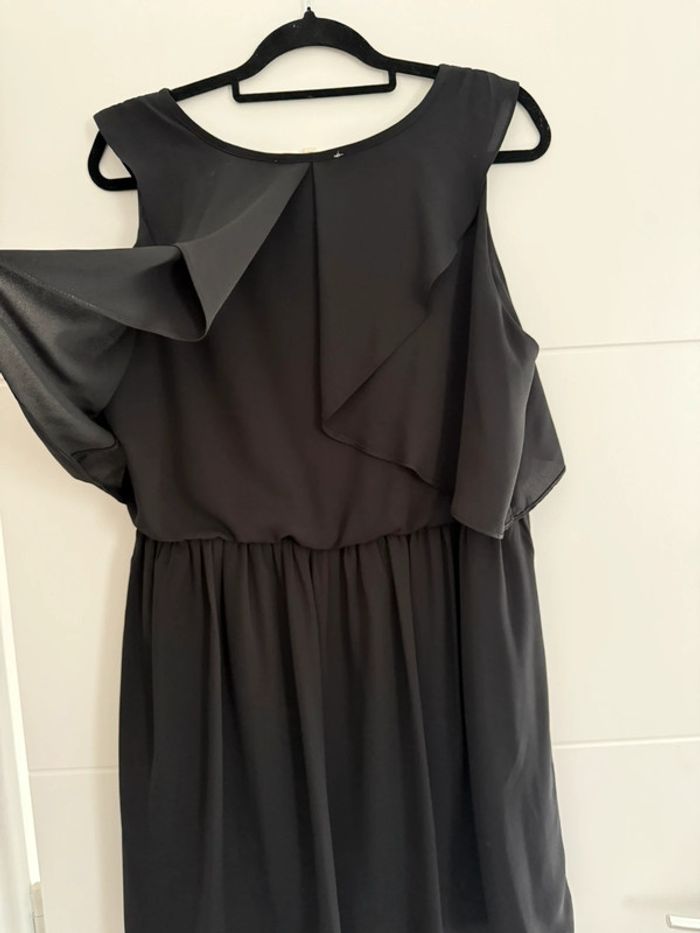 Robe tunique noir neuf Kleid dress Vestido Vestito jurk jumpsuit femme volant mujer donna élastique - photo numéro 3