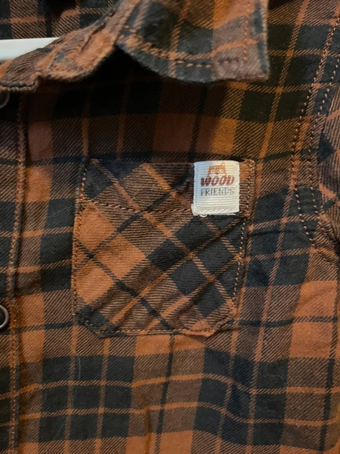 Chemise à carreaux marron et noir - photo numéro 2