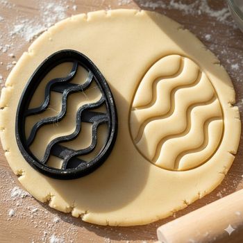 Emporte-pièce œuf de Pâques vagues pour biscuits et pâtisseries