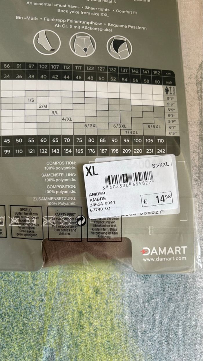 Lot de deux collants Damart taille 42/XL qui sont neufs emballé - photo numéro 3