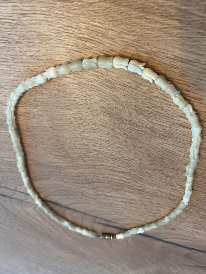 Collier en nacre ancien hawaïen perle tulipe - photo numéro 3