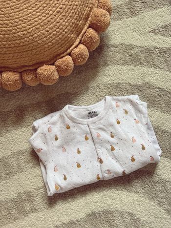 Pyjama velours Kiabi blanc motifs poire