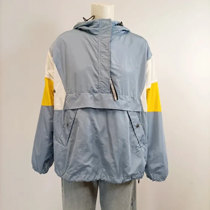 Coupe-vent Bershka taille M poche kangourou - bleu jaune blanc A1001