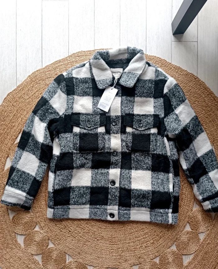 Veste à carreaux "Daria" 80% polyester 20% laine Taille M Grace & Mila Neuf avec étiquette - photo numéro 2