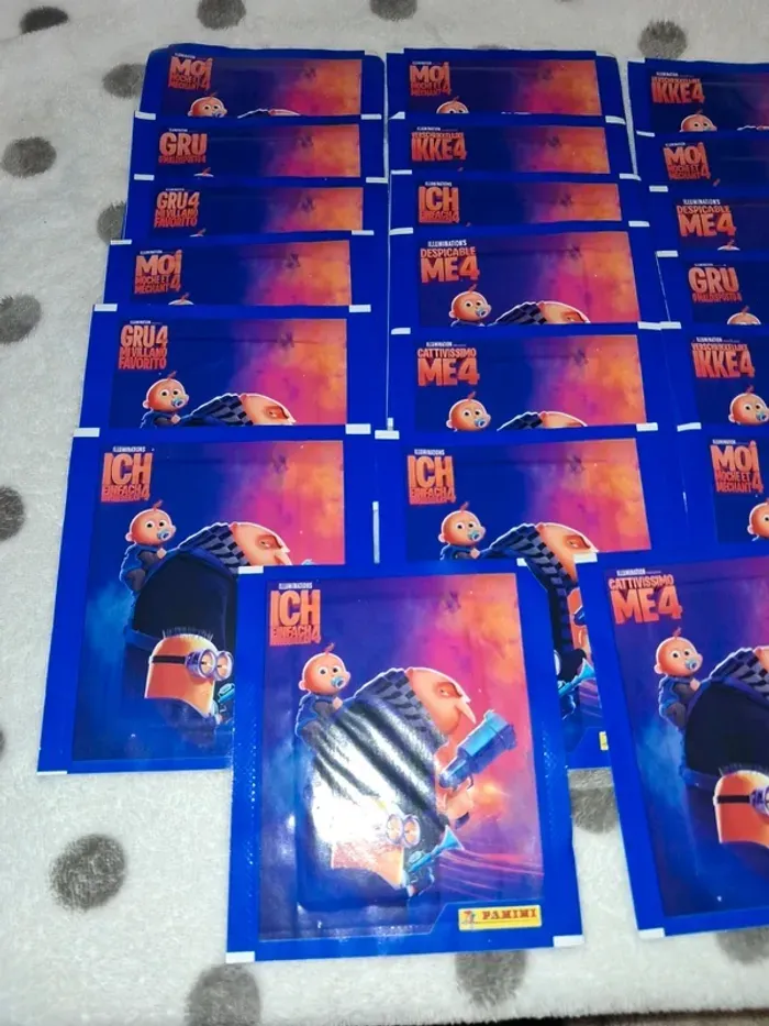 Lot de 20 pochettes panini neuves moi moche et méchant 4 minions neuves