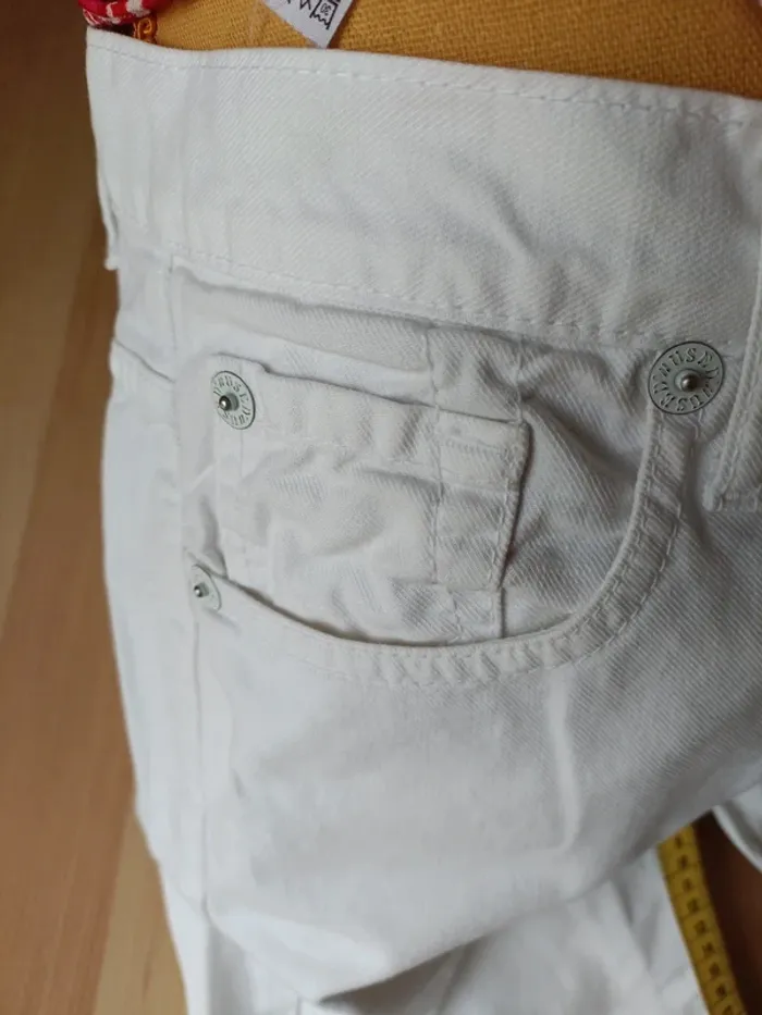 Jeans denim blanc 7/8ème - photo numéro 8