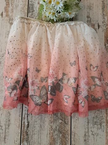 Jupe doublure  avec tulle papillons et paillettes