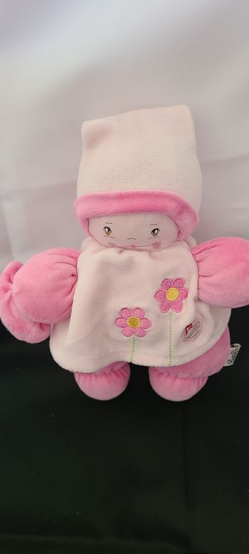 Doudou lutin poupée rose fleurs BESTEVER 2013