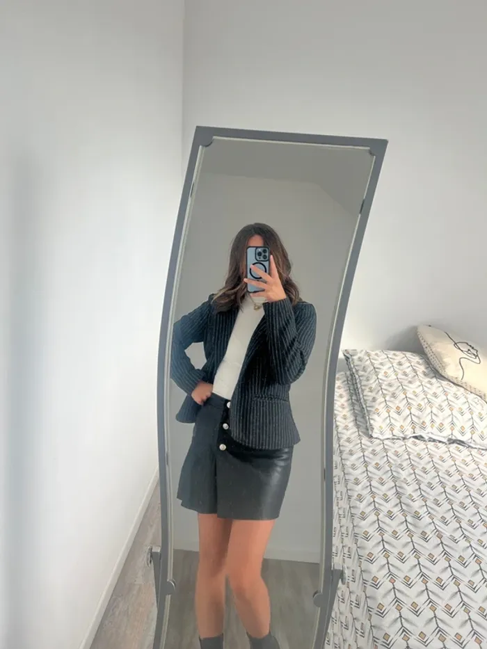 Jupe simili cuir - Stradivarius - T34